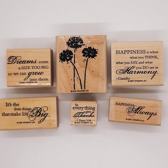 NWT Stampin Up Set of 6 Ink Stamps In Box Happy Harmony